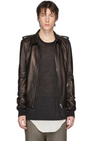 Rick Owens - ブラック レザー Rotterdam ジャケット