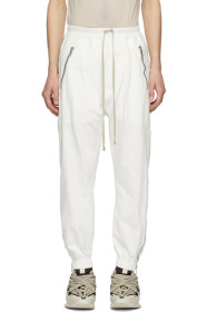 Rick Owens - ホワイト ジッパー スウェットパンツ