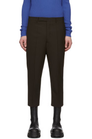 Rick Owens - Brown Wool Astaires Cropped Trousers