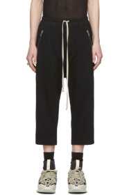 Rick Owens - ブラック クロップド ドローストリング トラウザーズ