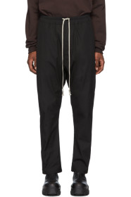 Rick Owens - Black Drawstring Long Trousers