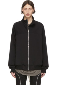 Rick Owens - Black Zipfront Jogger Sweater