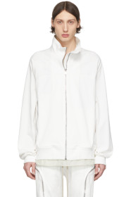 Rick Owens - White Zipfront Jogger Sweater