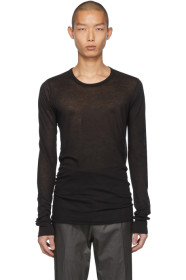 Rick Owens - T-shirt à manches longues noir Basic