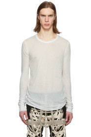 Rick Owens - T-shirt à manches longues blanc Basic