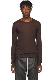Rick Owens - T-shirt à manches longues bourgogne Basic
