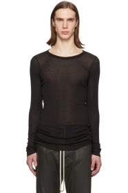 Rick Owens - T-shirt côtelé à manches longues noir