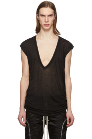 Rick Owens - T-shirt à col en V plongeant noir