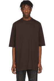 Rick Owens - T-shirt en jersey épais bourgogne
