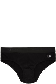 Rick Owens - Slip à broderie noir édition Champion