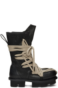 Rick Owens - Black Lace Up Army Megatooth Boots