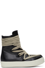 Rick Owens - ブラック キャップ ハイトップ スニーカー