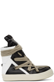 Rick Owens - Baskets noires et blanches Geo Basket High-Top