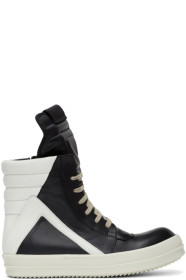 Rick Owens - ブラック & ホワイト Geobasket スニーカー