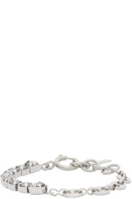 Justine Clenquet - SSENSE Exclusive Silver & Grey Vic Bracelet