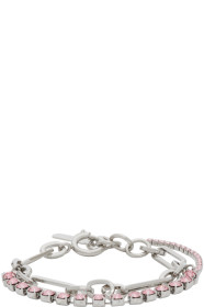 Justine Clenquet - Bracelet argenté et rose Bianca