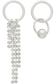 Justine Clenquet - SSENSE Exclusive Silver & Grey Jess Earrings