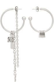 Justine Clenquet - SSENSE Exclusive Silver & Grey Sam Earrings