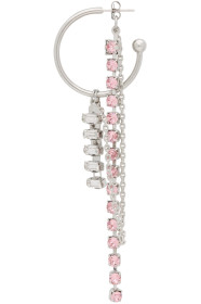Justine Clenquet - Boucle d'oreille argentée et rose Amanda
