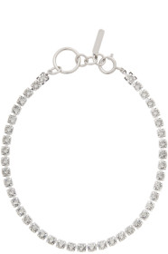 Justine Clenquet - SSENSE Exclusive Silver & Grey Kelsey Choker