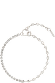 Justine Clenquet - SSENSE Exclusive Silver & Grey Vic Necklace