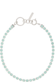 Justine Clenquet - SSENSE Exclusive Silver & Green Kelsey Choker