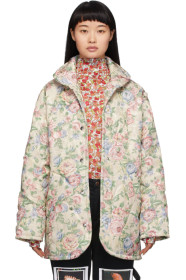 Collina Strada - Off-White Floral Handle With Care Puffer