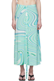 Lecavalier - Blue Long Button Placket Skirt