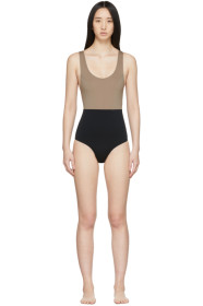 Ernest Leoty - Taupe & Black Victoire One-Piece Swimsuit