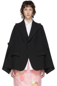 Comme des Garçons - Black Tropical Wool Deconstructed Blazer
