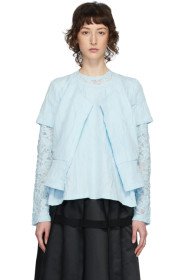 Comme des Garçons - Blue Embossed Flower Blouse