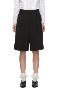 Comme des Garçons - Black Wool Pleat Shorts