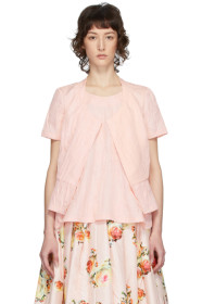 Comme des Garçons - Pink Embossed Flower Blouse