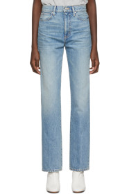 SLVRLAKE - Blue London High-Rise Straight-Leg Jeans