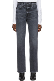 SLVRLAKE - Black London High-Rise Straight-Leg Jeans