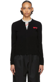 Comme des Garçons Play - Black Double Heart Patch Cardigan