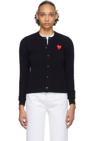 Comme des Garçons Play - Navy & Red Heart Cardigan