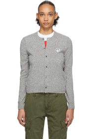 Comme des Garçons Play - Grey & White Heart Cardigan