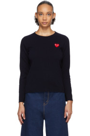 Comme des Garçons Play - Navy Heart Patch Sweater