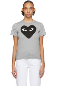 Comme des Garçons Play - Grey & Black Big Heart T-Shirt