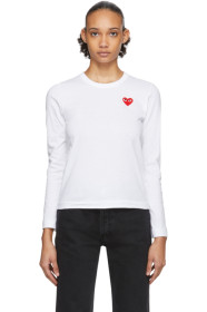 Comme des Garçons Play - White Heart Patch Long Sleeve T-Shirt