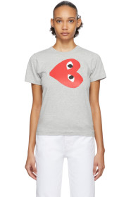 Comme des Garçons Play - Grey Sideways Heart T-Shirt