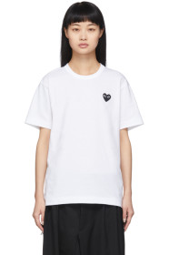 Comme des Garçons Play - White & Black Men's Fit Heart T-Shirt