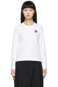 Comme des Garçons Play - White Heart Patch Long Sleeve T-Shirt