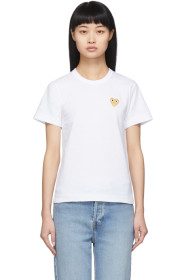 Comme des Garçons Play - White Gold Heart T-Shirt