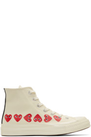 Comme des Garçons Play - Off-White Converse Edition Multiple Heart Chuck 70 High Sneakers