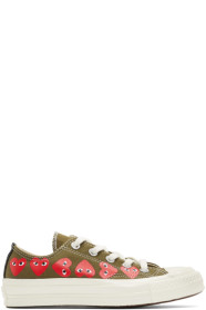 Comme des Garçons Play - Khaki Converse Edition Multiple Hearts Chuck 70 Low Sneakers