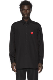 Comme des Garçons Play - ブラック & レッド ハート パッチ シャツ