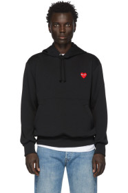Comme des Garçons Play - Pull à capuche noir Heart Patch