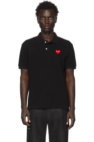 Comme des Garçons Play - Polo noir Heart Patch